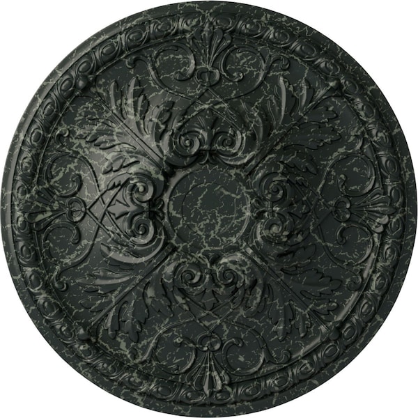 Ekena Millwork Tristan Ceiling Medallion (Fits Canopies up to 6 1/4"), 32 3/8"OD x 3 1/2"P, Painted Turtle Crackle CM32TNPTC - main